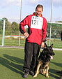 Dietmar Fluck mit Carlo vom Hohentwiel bei der Bundessiegerprüfung 2009 in Baunatal *